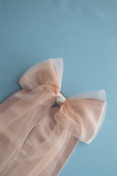 DUSKY PINK LONG BEAU WITH TULLE