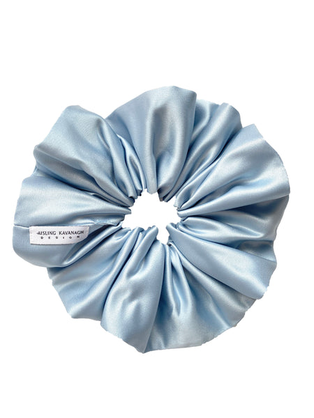 DREAM SCRUNCHIE IN DUSKY BLUE SATIN