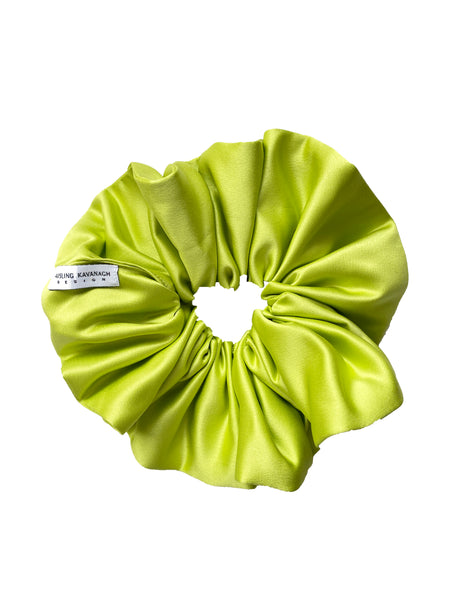 DREAM SCRUNCHIE IN LIME GREEN SATIN